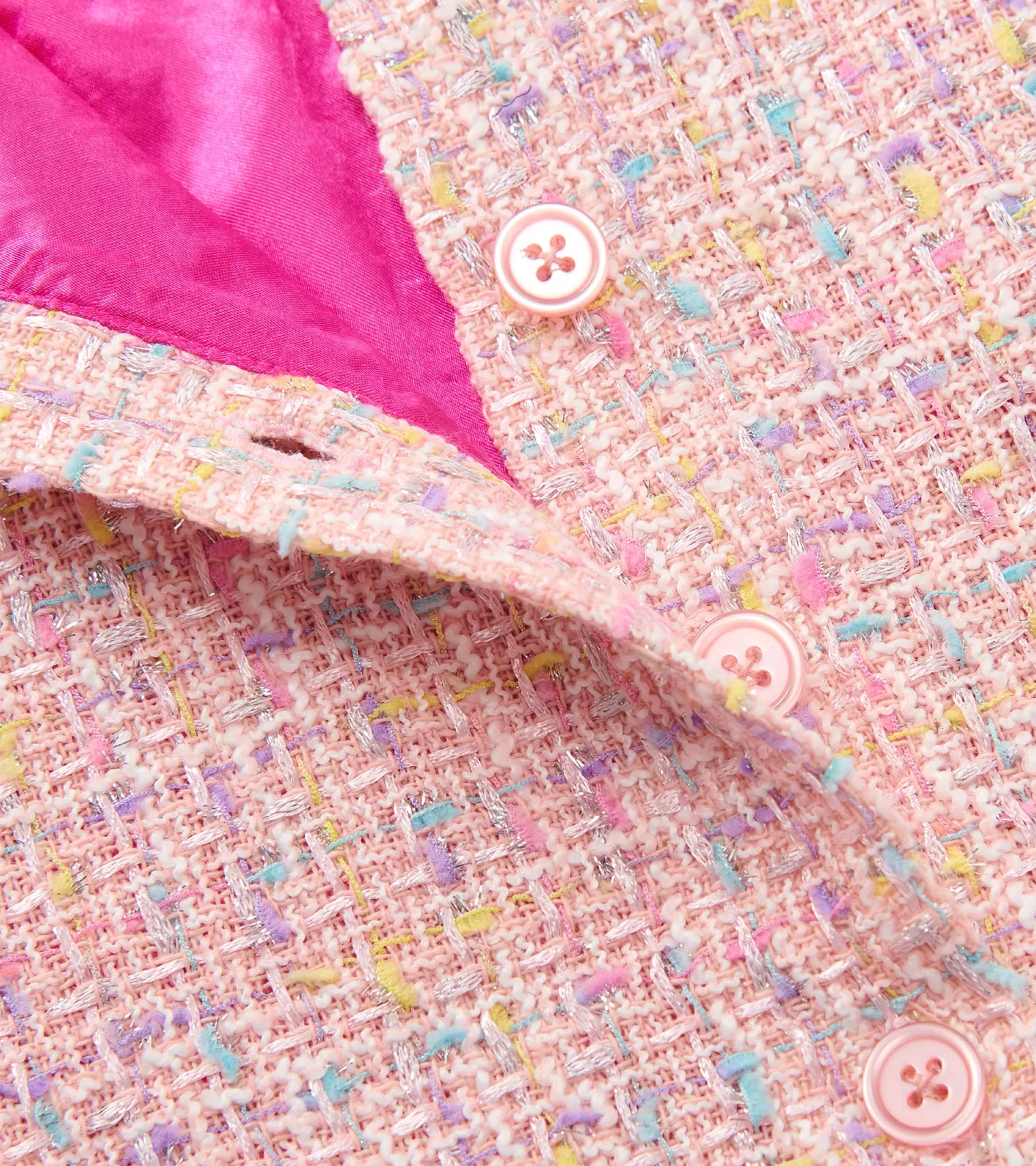 Hatley Baby & Toddler Girls Aurora Pink Tweed Faux Fur Trim Dress Clearance