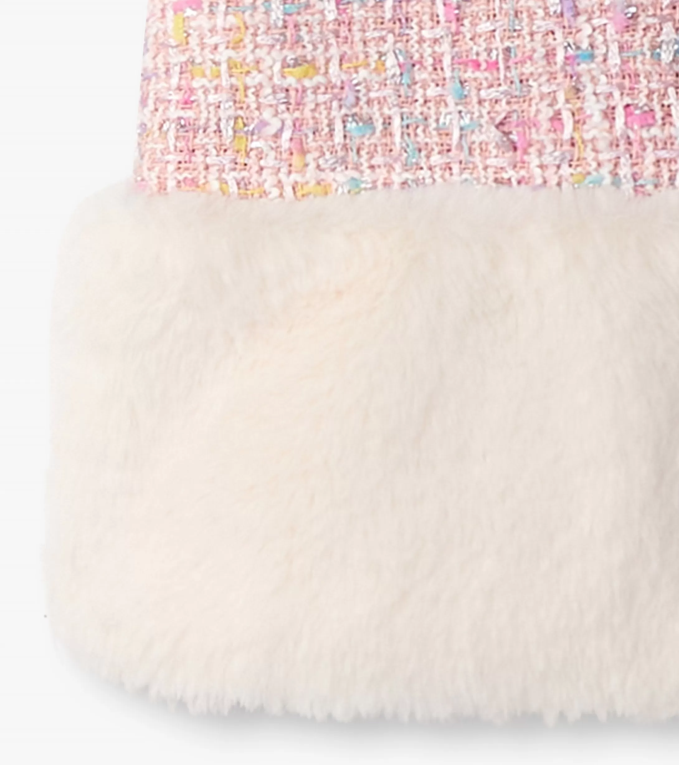 Hatley Baby & Toddler Girls Aurora Pink Tweed Faux Fur Trim Dress Clearance