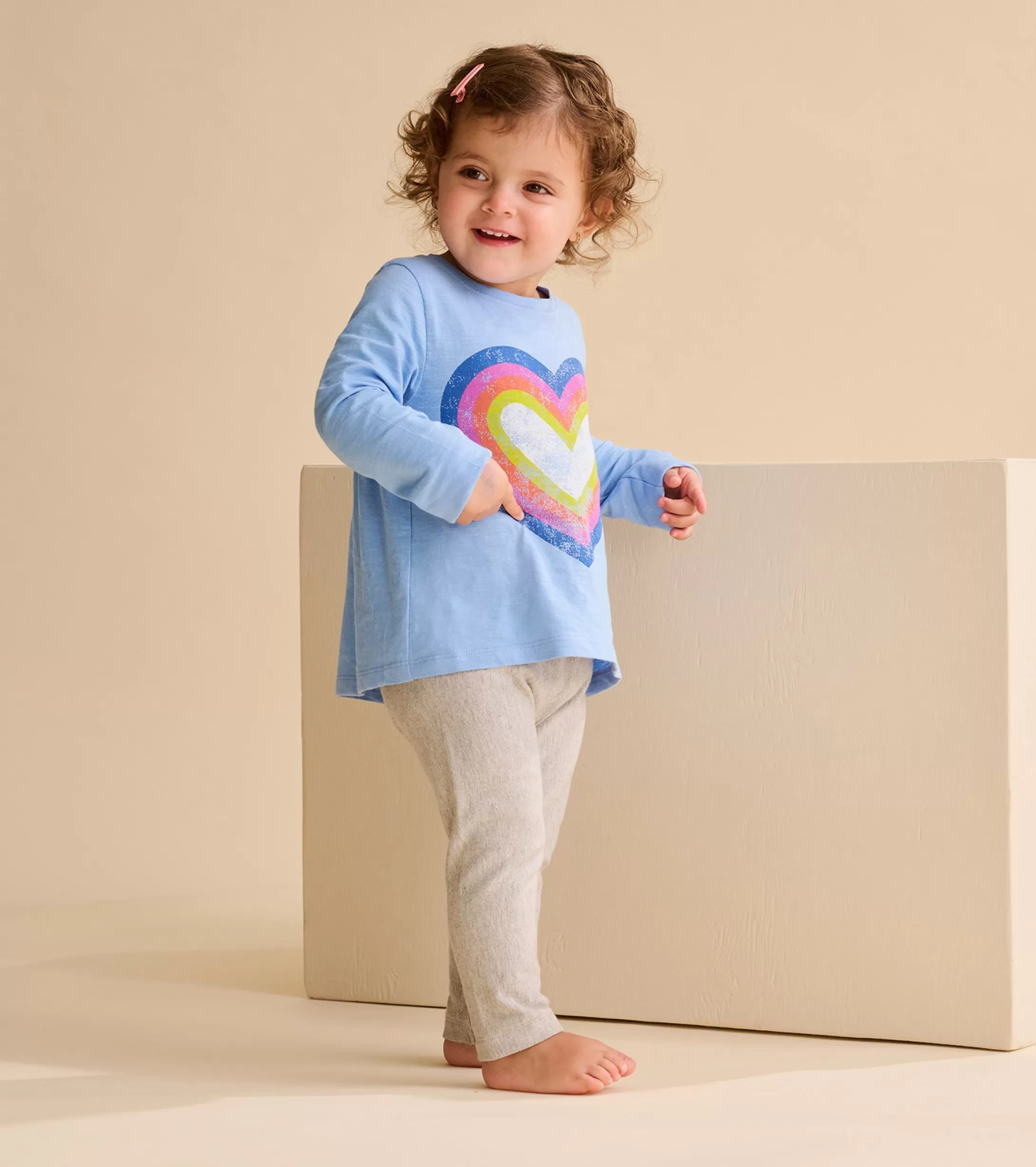 Hatley Baby & Toddler Girls Big Groovy Heart Long Sleeve T-Shirt Fashion