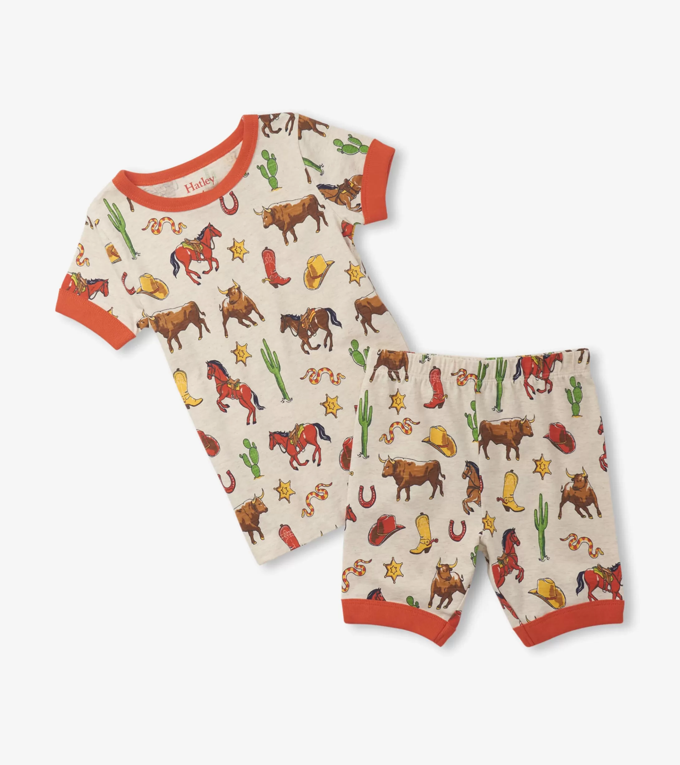 Hatley Boys Vintage Rodeo Short Pajama Set New